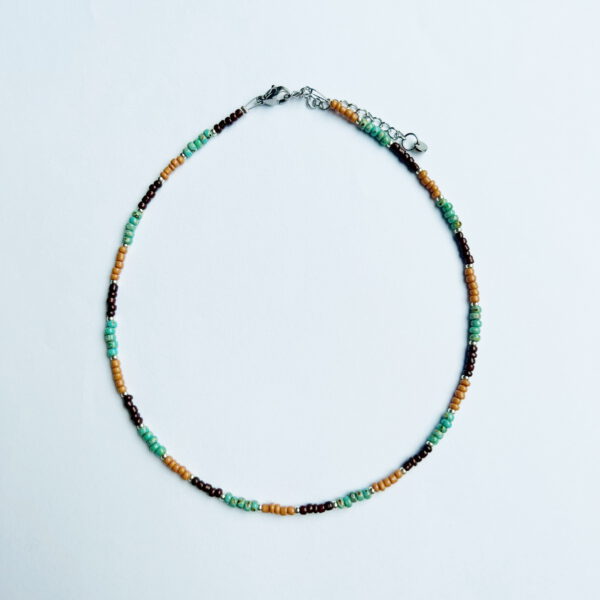 Bruin/blauwgroen ketting