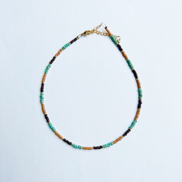 Bruin/blauwgroen ketting - Afbeelding 2