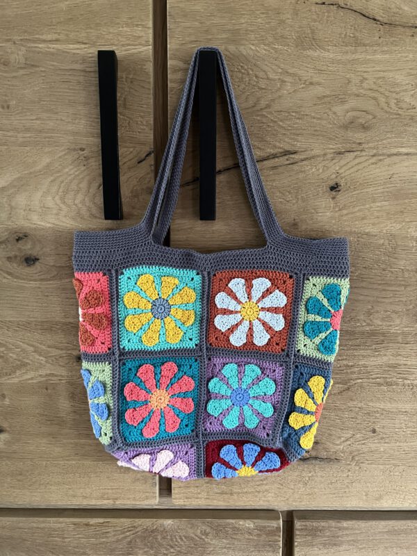 Tas daisy donkergrijs